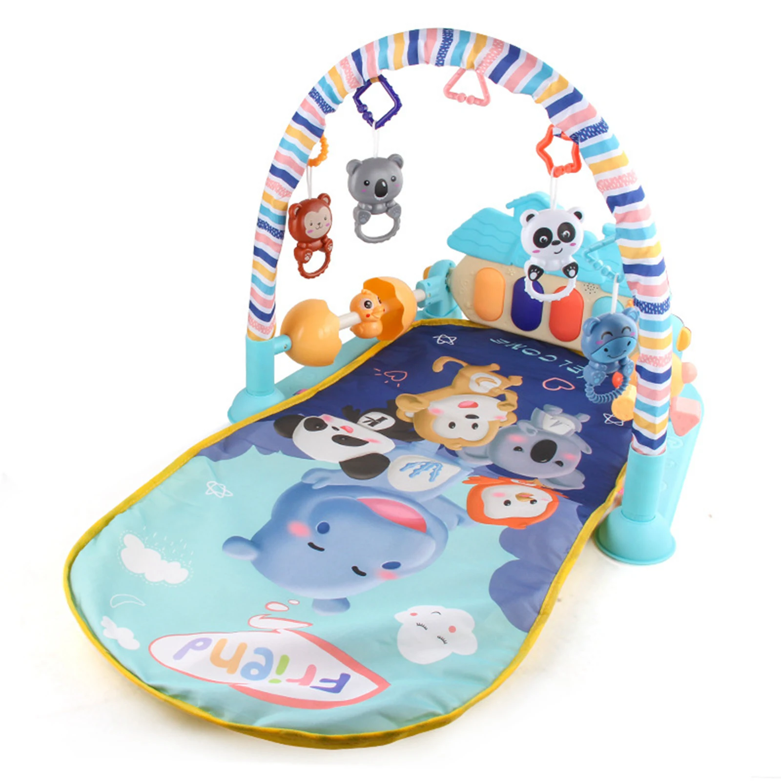 Baby Gym Puzzles Mat Educational Rack Toys Baby Music Play Mat with Piano Keyboard Infant Fitness Carpet Gift for Kids