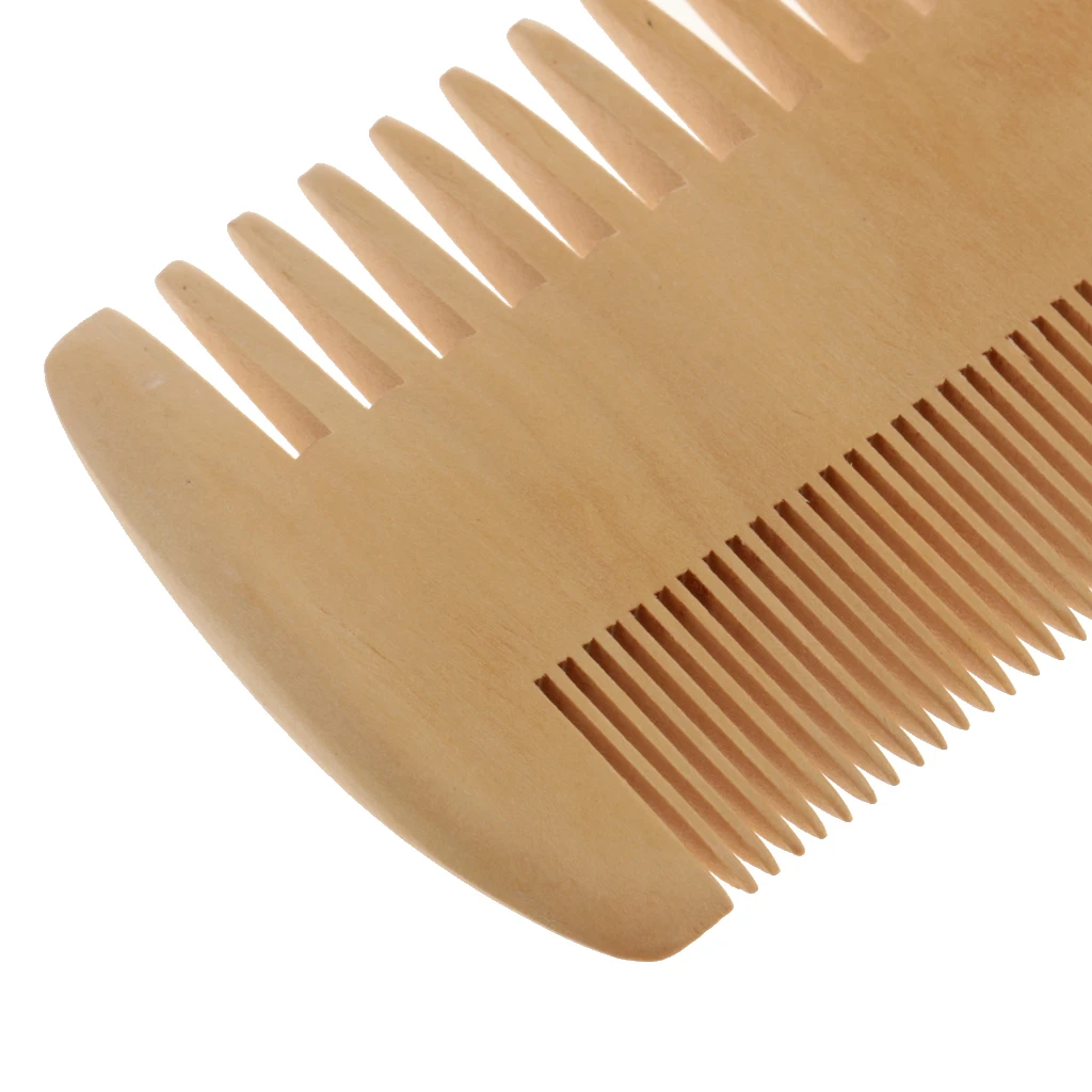 Peachwood Double Dense Teeth Hairbrush Comb Antistatic Beard Mustache