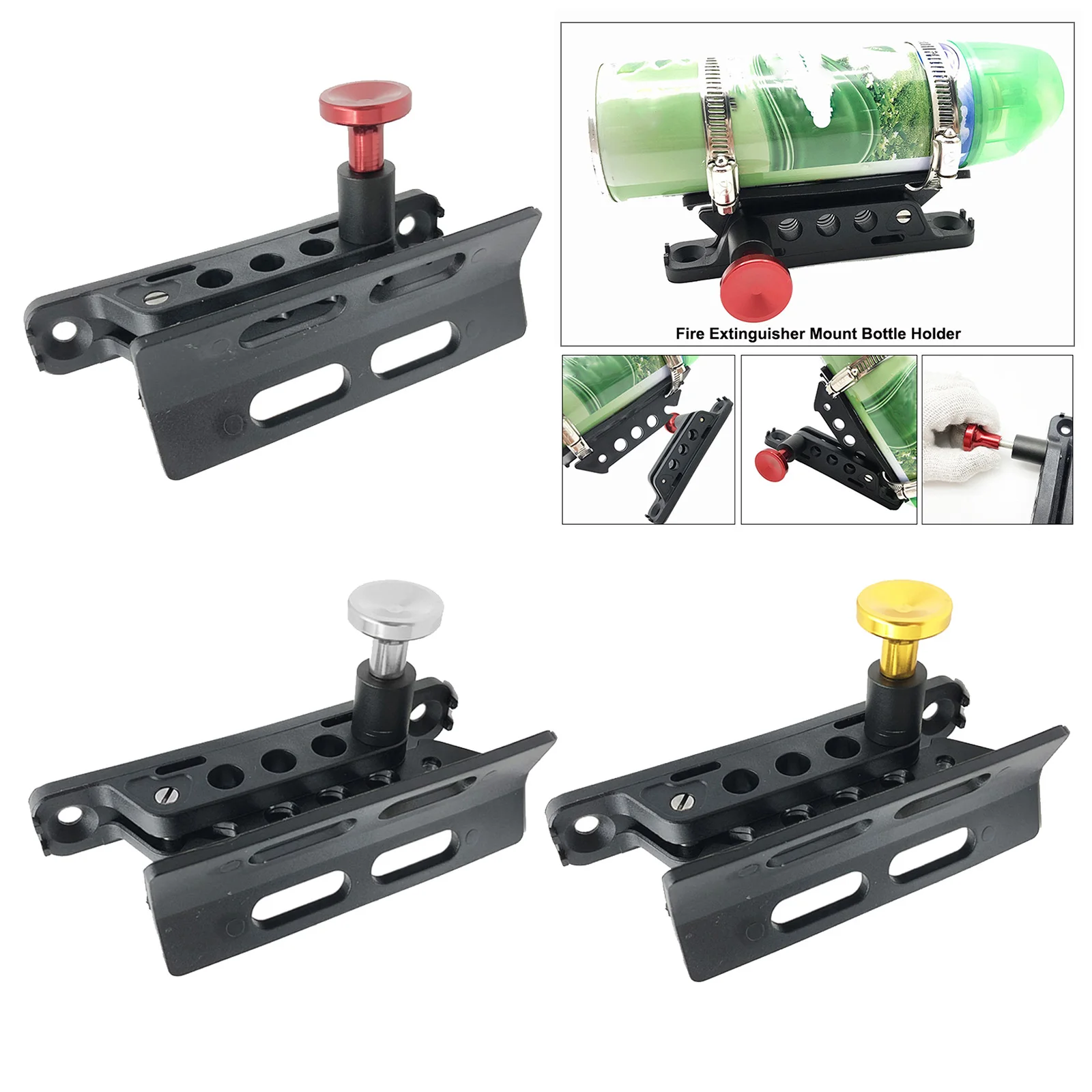 Car Extinguisher Mount Bracket Adjustable Fit for Jeep Wrangler JK Fire Extinguisher Mount Bottle Holder