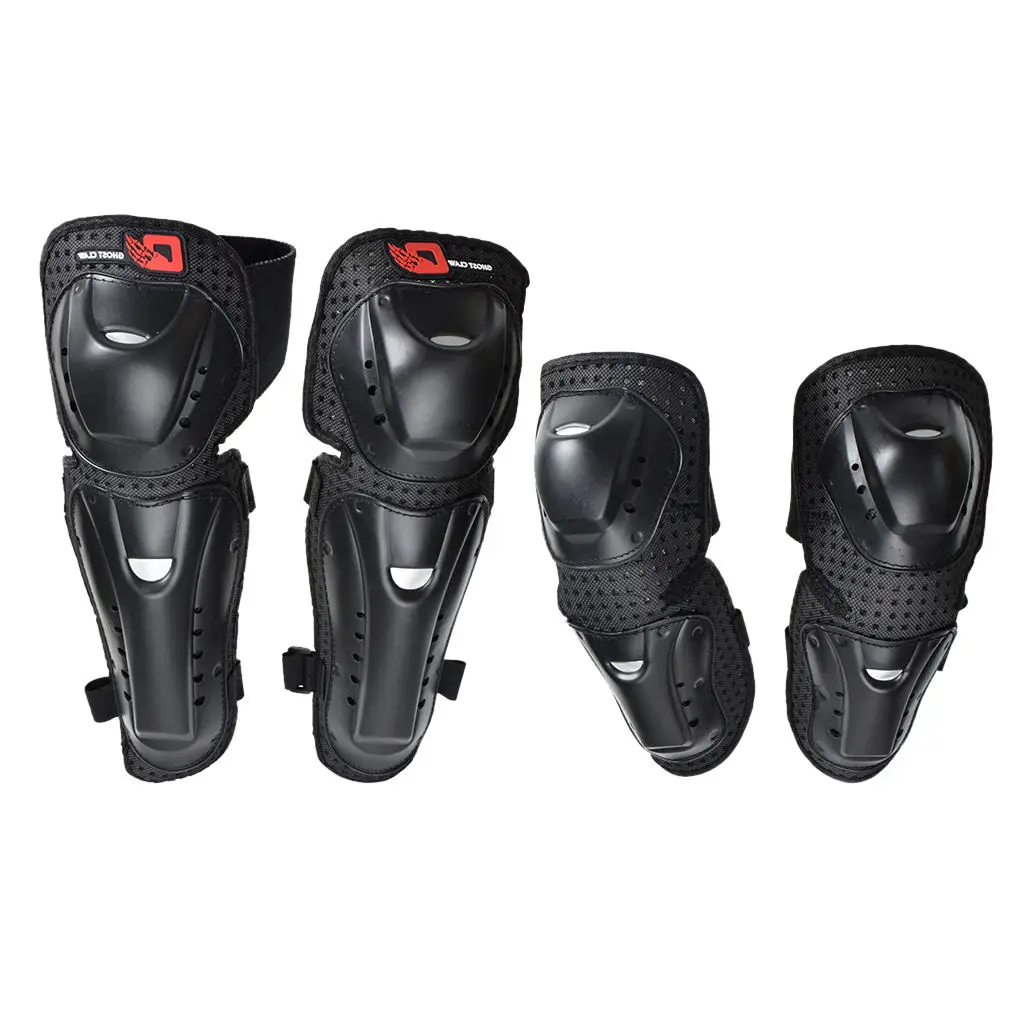 1 Set Motorbike Breathable Motocross Knee Shin Elbow Guard Pads Racing Safety Protective Gear PE Shell & EVA