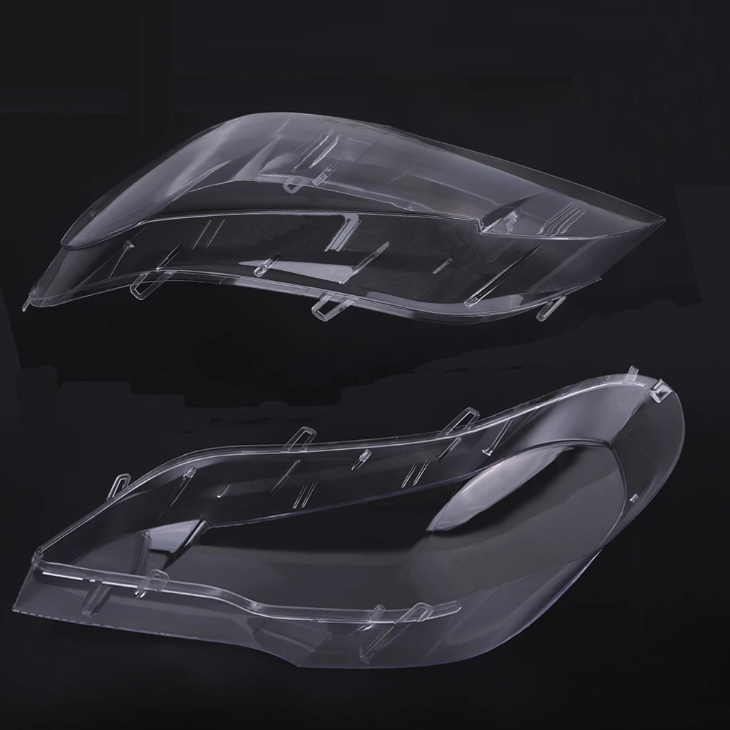 Headlight Lens Cover Clear Head Lamp Lens Shell Cover Replacement Fits for BMW X5 E70 2008-13 63117288997 63117288998