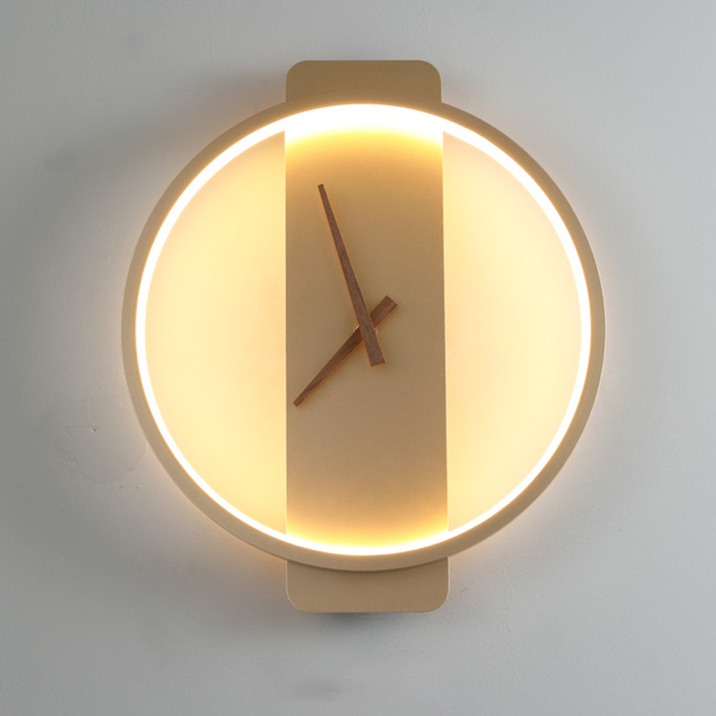 Minimalist Silent Wall Clock LED Lamp Living Room Household Home Ornaments
