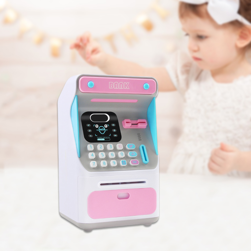Face Recognition ATM Saving Bank Coin Cash Bank Machine Toy Girls Gift