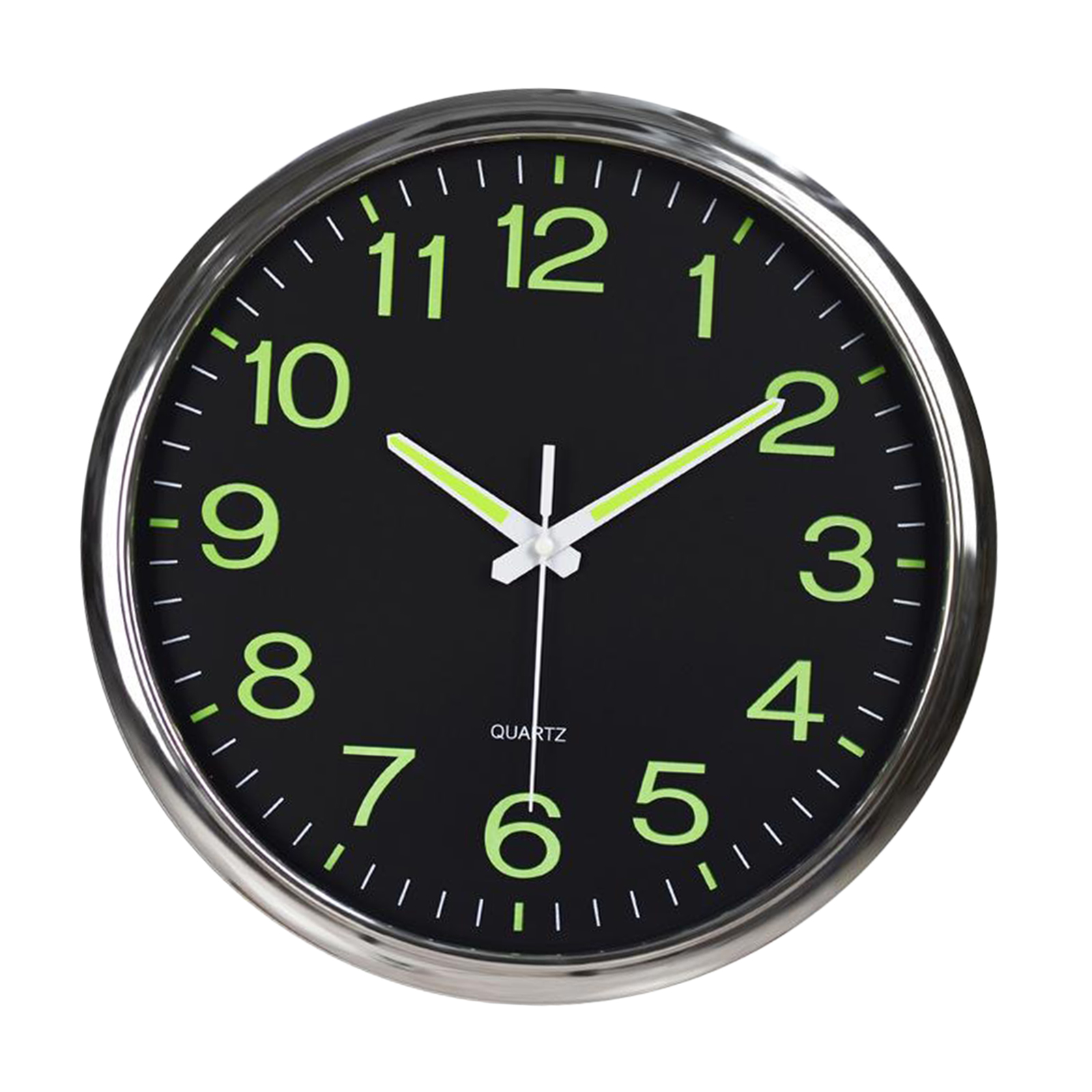 Wall Clock Glow In The Dark Silent Quartz Indoor Outdoor Luminous Decors 12inch