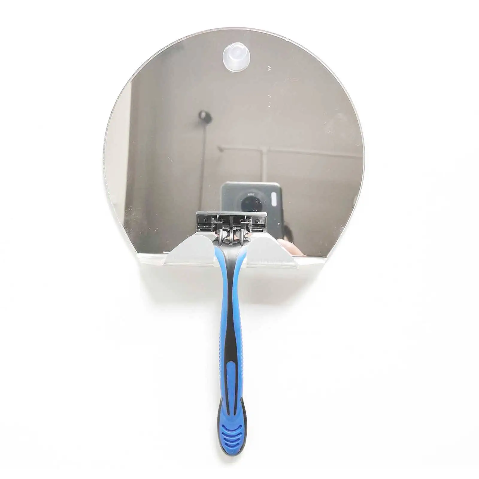 Portable Acrylic Anti Fog Mirror with Suction Cup Round No Fog Makeup Mirror