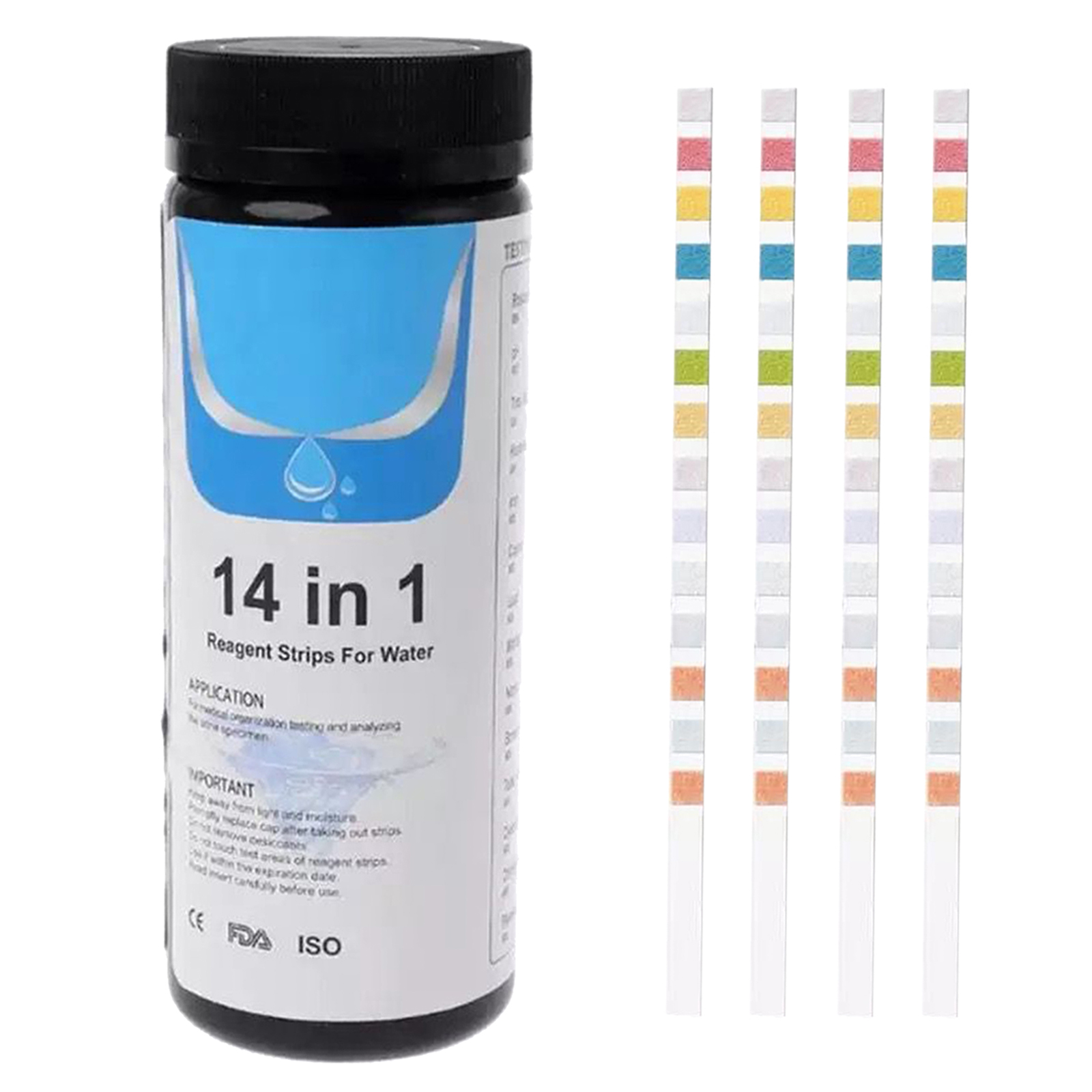 50Pcs/Pack 14 In 1 Water Test Strips Kit Drinking Water Aquarium Tap Hot Tub Water Quality Test