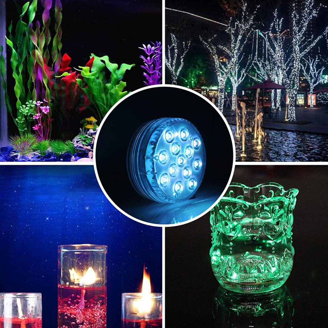 Subaquática para Tanque de Peixes Led à Prova Dwaterproof Água Bateria Operado Multi Cor Submersível Led Luz Lagoa Piscina Festa Casamento 12 4 Cheap Luzes subaquáticas