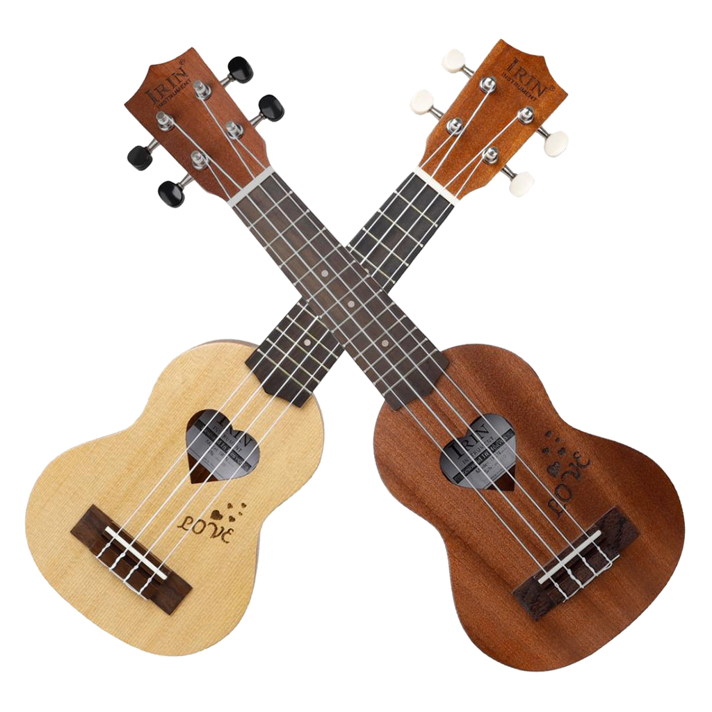 17in Ukulele Love Shape Hole Hawaiian Guitar Beginner Student Adult Gifts