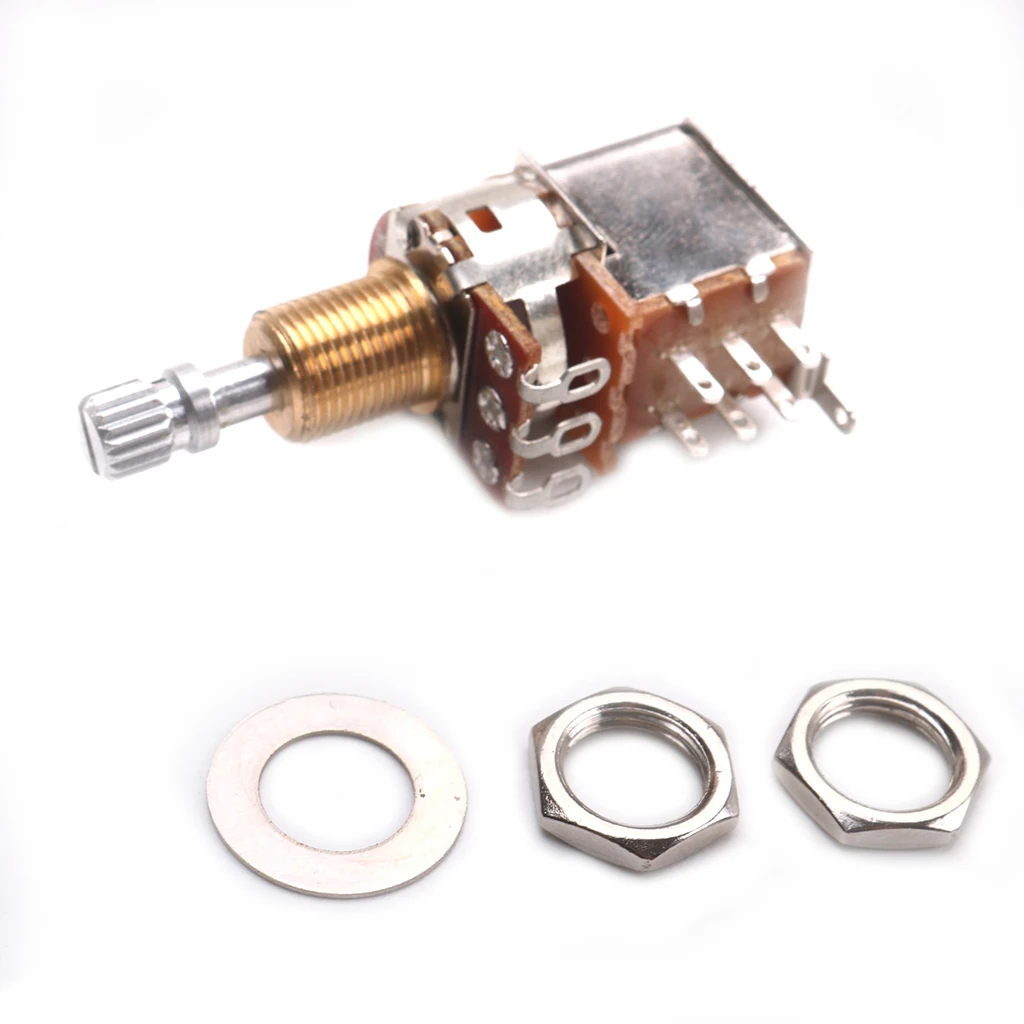Push Pull Pot Switch Guitar Potentiometer Audio Volume Tone Split Shaft Control Switch with Nuts Washers Guitar Parts