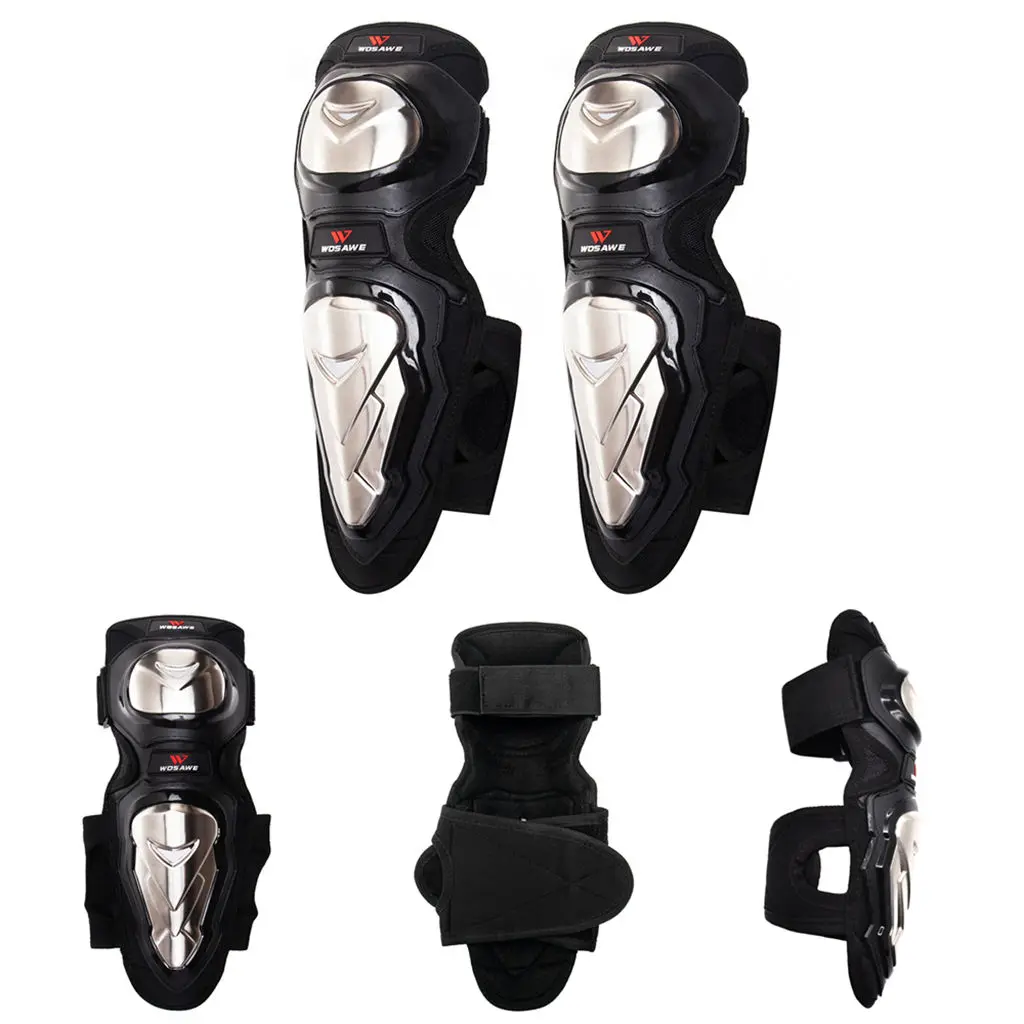 Stainless Steel Knee Pads Motorcycle Adult Knee Protector  Shin Guard