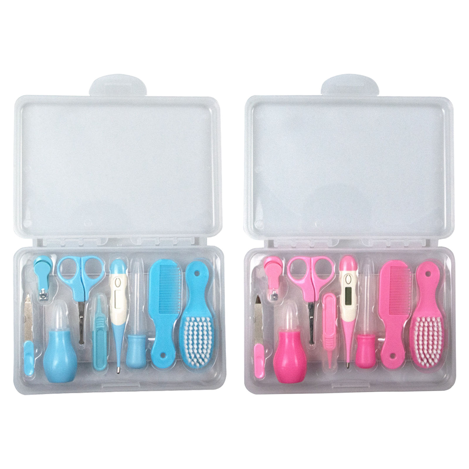 9 Pieces Nail Trimmer Tweezers Baby Medicine Feeder Safety Cutter ABS Keep Clean Baby Grooming Kit for Nursery Toddler Newborn