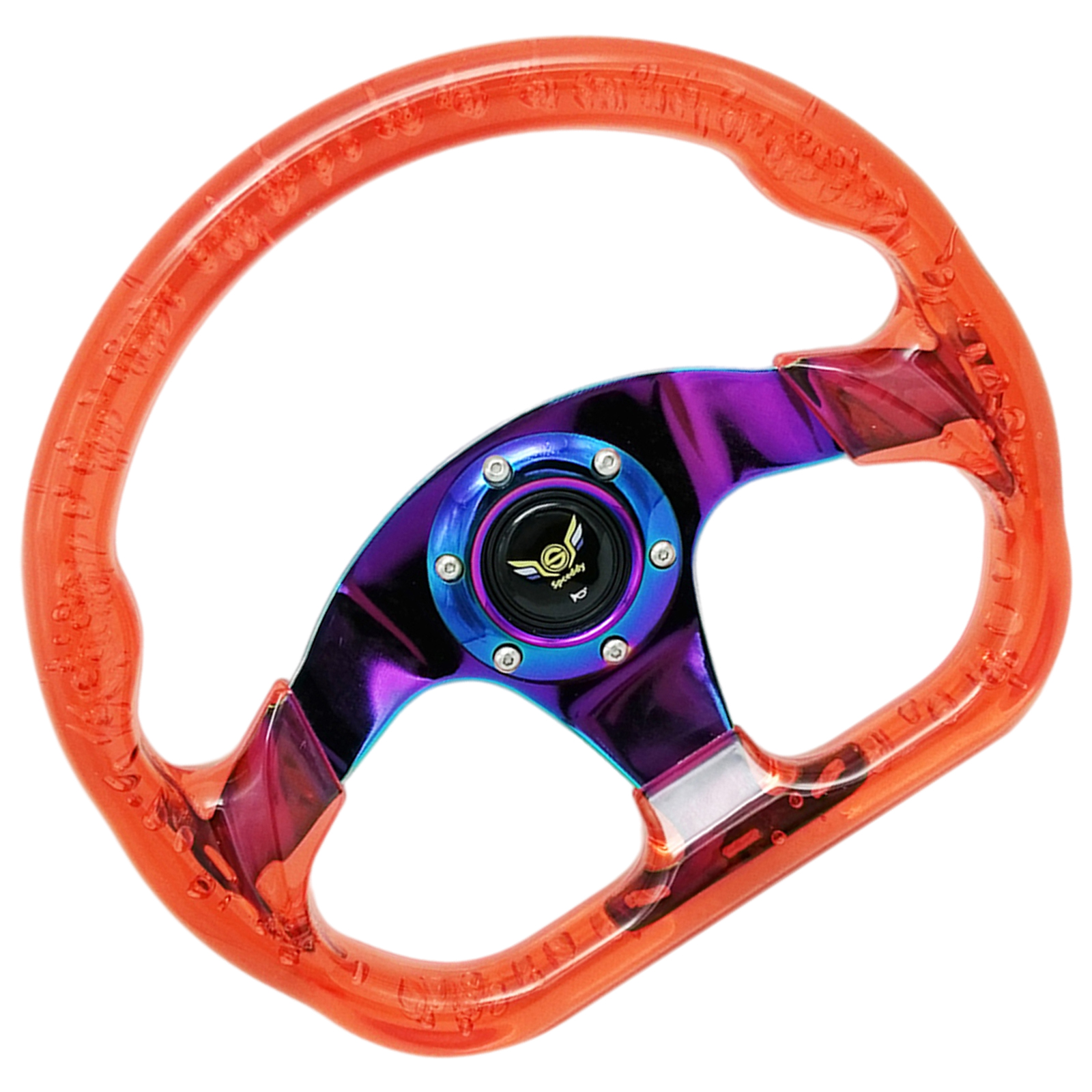 D Shaped 13 inch Automobile Acrylic Racing Steering Wheel Race Style for Race Car Modification Drifting Steering Wheel