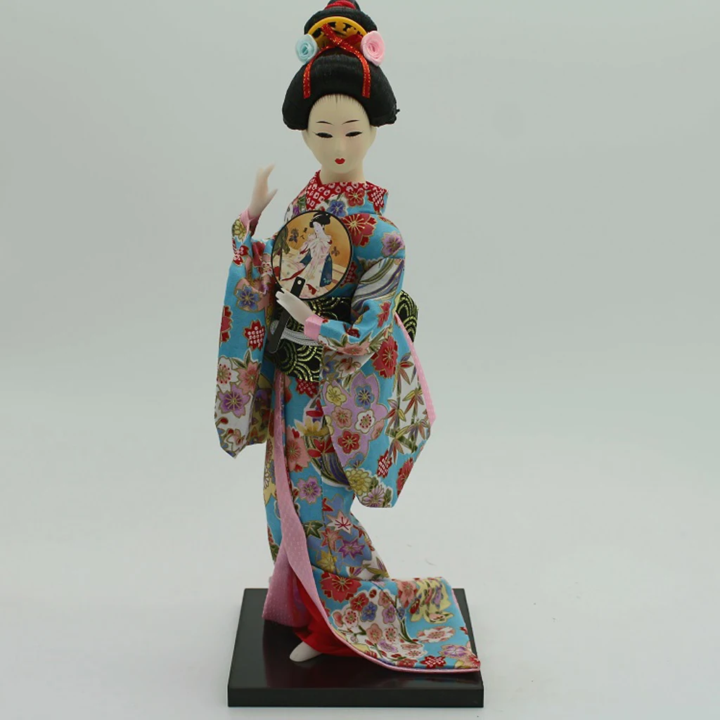 30cm Japanese Kimono Geisha Doll Asian Culture Craft Floral Clothes