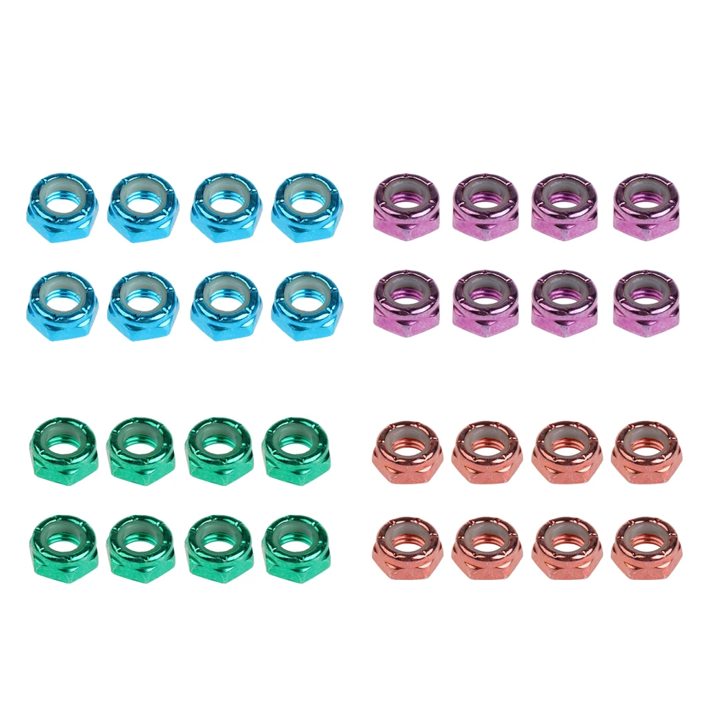 8pcs Skateboard Truck Wheel Axle Screw Nuts Longboard Hardware Accessories for Men Women Outdoor Skateboarding