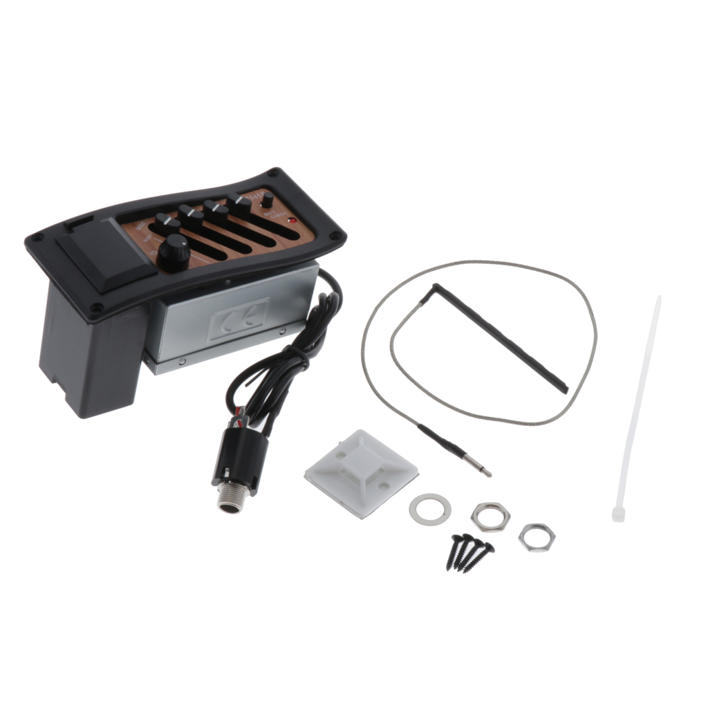 Acoustic Guitar Pickup Pre-Amp Piezo Tuner Active Complete Kit EQ-7545R