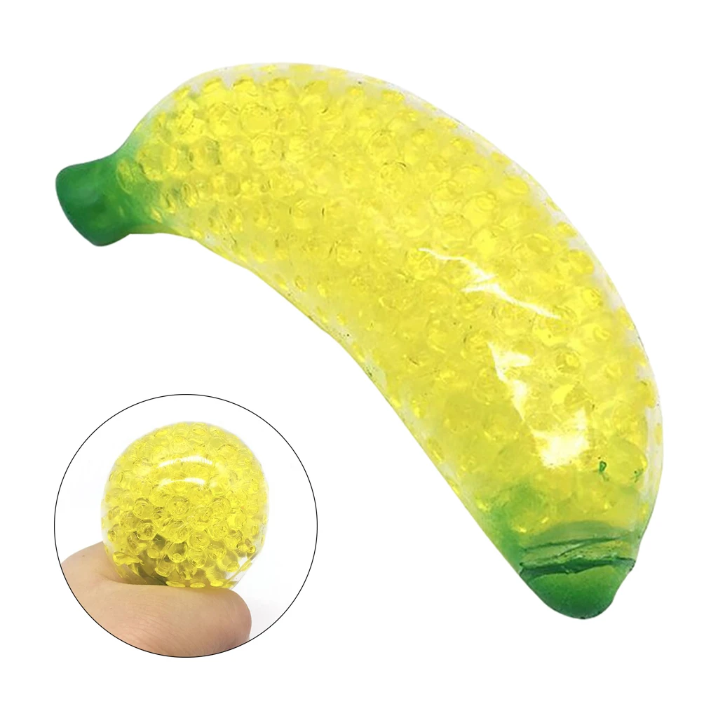 Novelty Fruit Jelly Water Squishy Fidget Banana Stress Reliever Toys Gifts