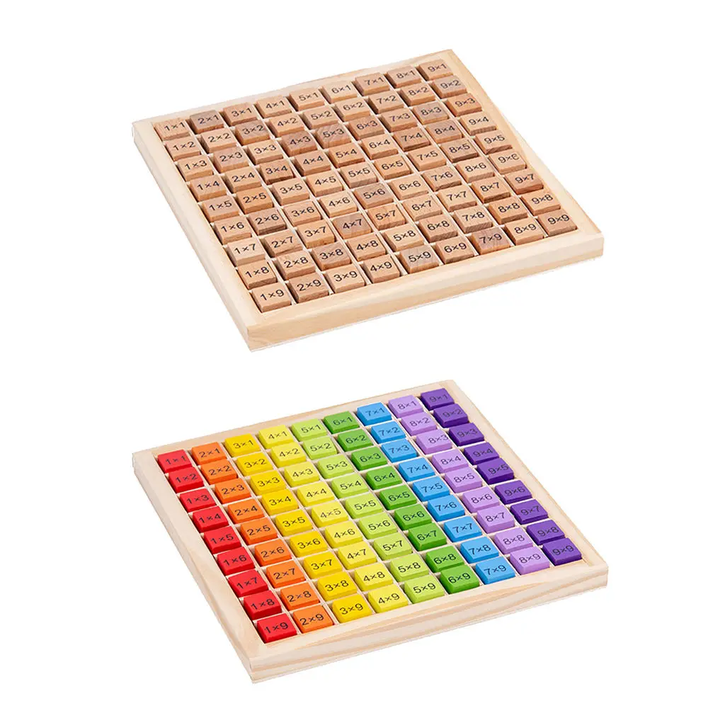 Wooden Multiplication Table, Times Table, Montessori Math Manipulatives Preschool Educational Toys Gift for Toddlers & Kids