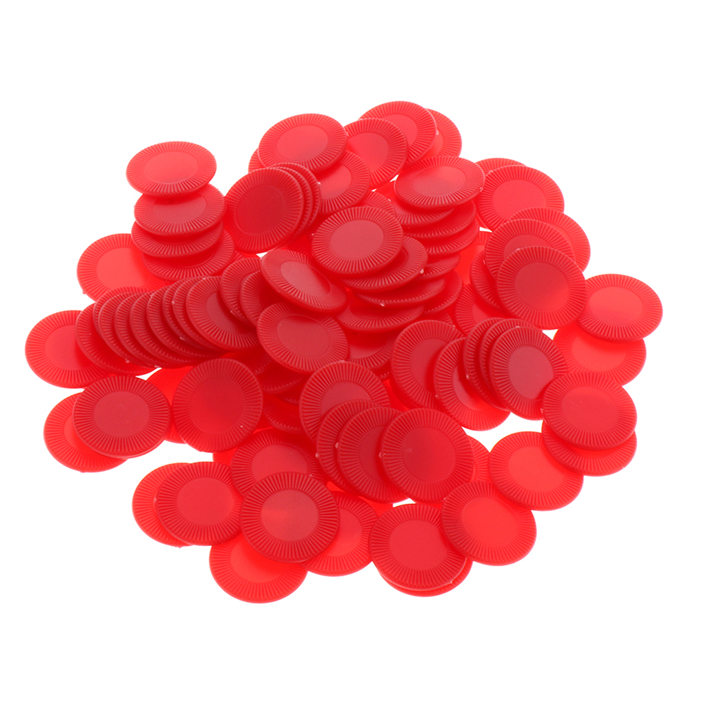 100pcs/pack ABS Plastic 23mm Bingo Game Poker Chips Casino Tokens Fun Toys
