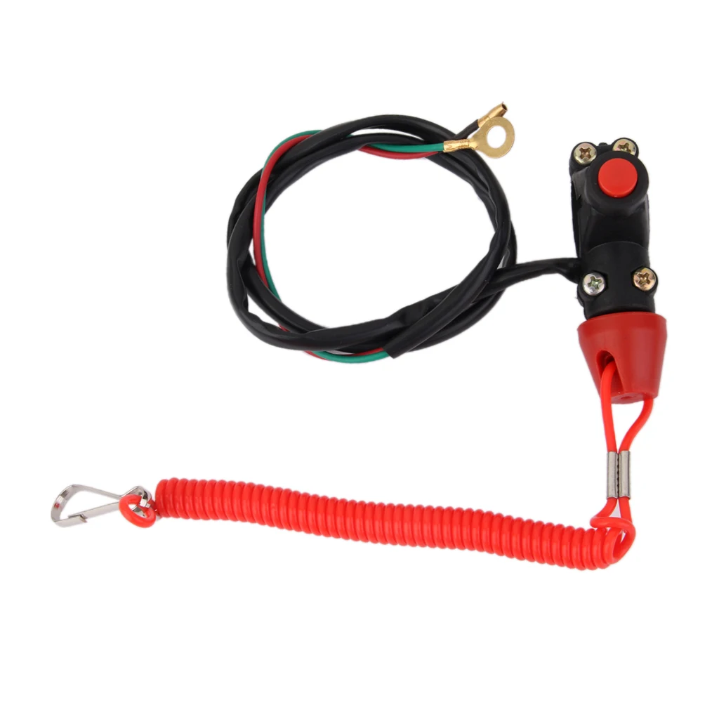 Engine Stop Kill Button Switch Tether Lanyard Assembly for ATV