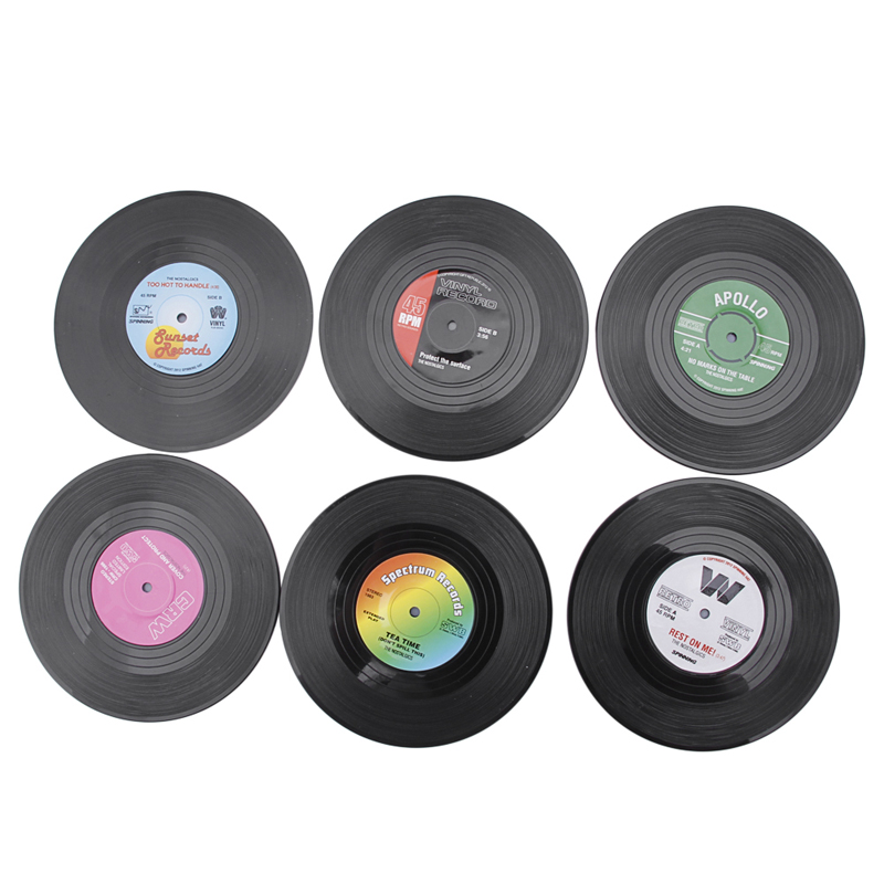 Title 4, Fashion Vinyl Silicone Record Retro Type Drink ...