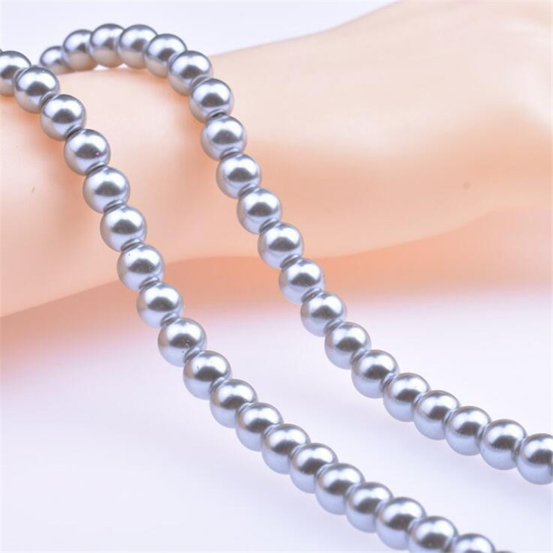 Wholesale OlingArt 4 6 8 10 12 14mm round Red multicolor Glass imitation pearl DIY Earrings Bracelet necklace jewelry making