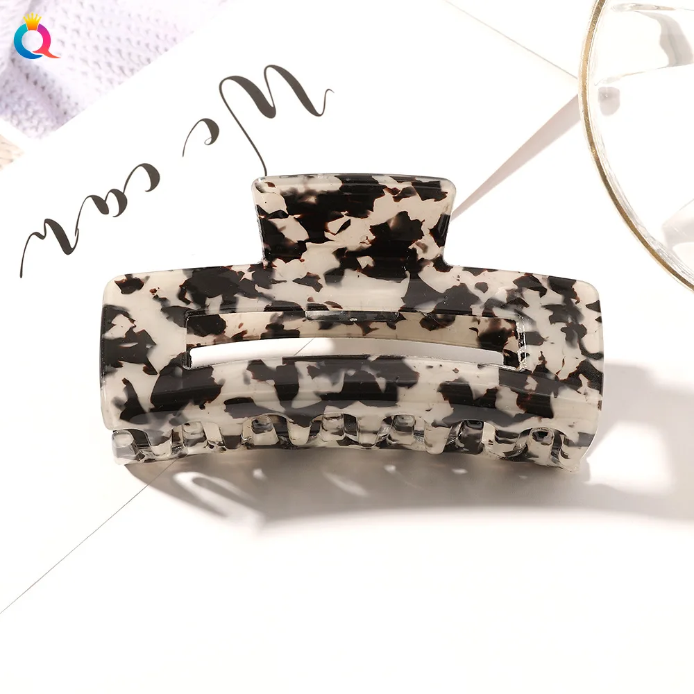 flower hair clips Fashion Acetate Hair Claws Big Size Square Hair Clip Claw Crabs Zebra Pattern Hair Clamps for Women Girls Hair Accessories hair accessories for brides