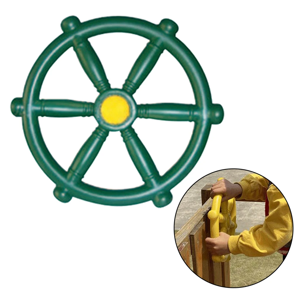 18inch Pirate Ship Wheel Kingdom Playground Accessories for Kids Outdoor Playhouse, Treehouse, Backyard Playset