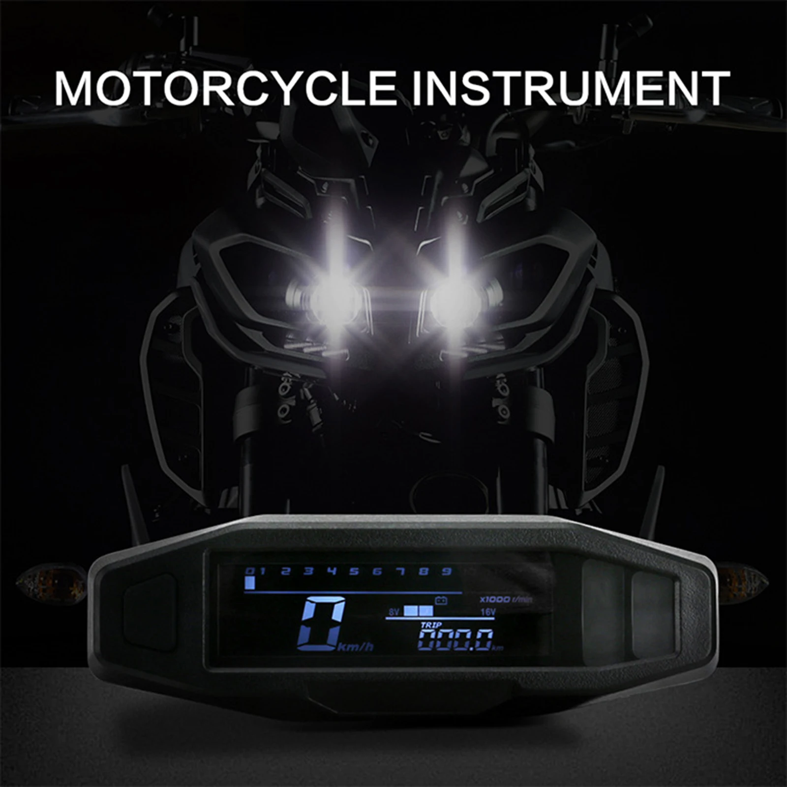 Universal Motorcycle LCD Digital Speedometer Odometer Backlight Motorcycle Odometer for Motorcycle Meter 12000RPM