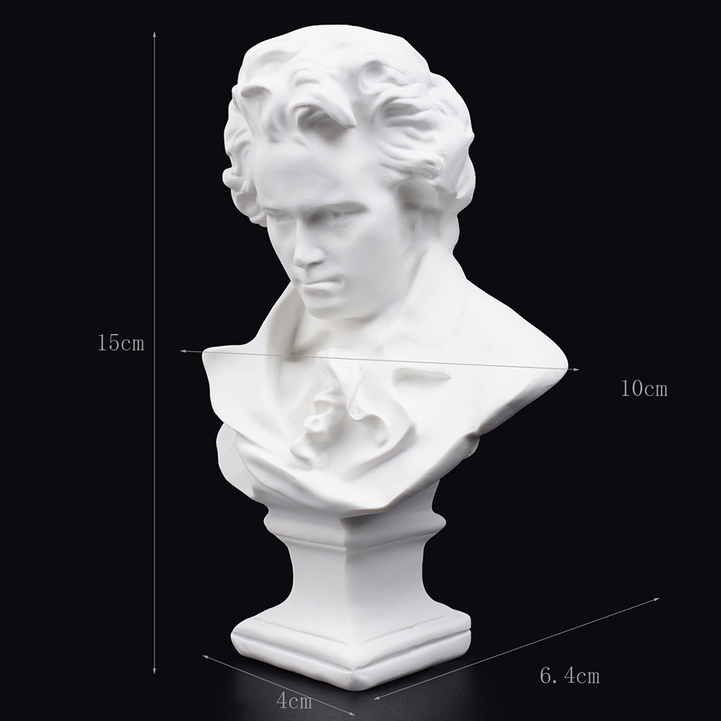 6 Inch Beethoven Resin Bust Statue Sculpture Figurine Home Decor for Artist Exquisite