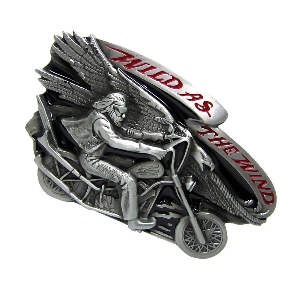 Vintage Hand Made Engraved Motorcycle Touring Biker Western Belt Buckle