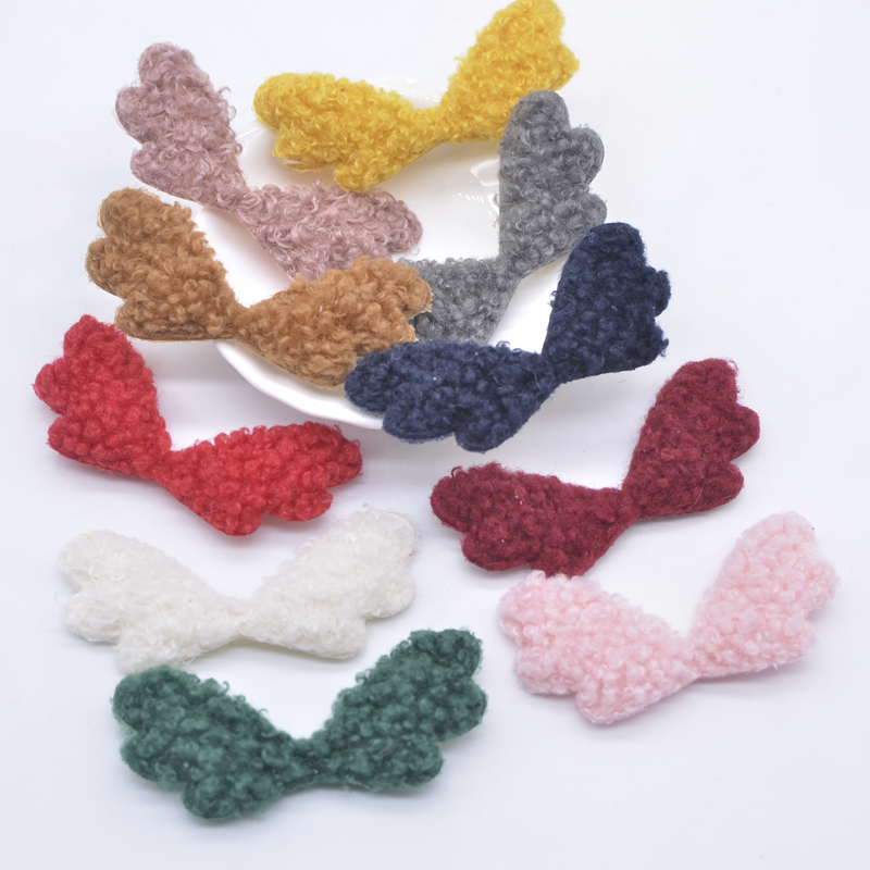 10 Stück 6,4 x 2,8 cm gepolsterte weiche Plüsch-Flügel-Applikationen für DIY-Kleidung, Basteln, Hut, Tasche, Handschuhe, Socken, Nähflicken, Kopfbedeckung, Zubehör – Detail 1