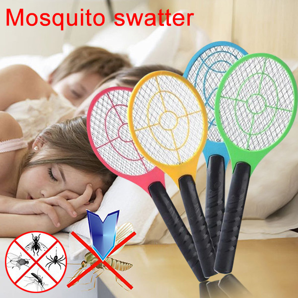 Hand Racket Electric Swatter Home Garden Insect Bug Bat Wasp Zapper Fly