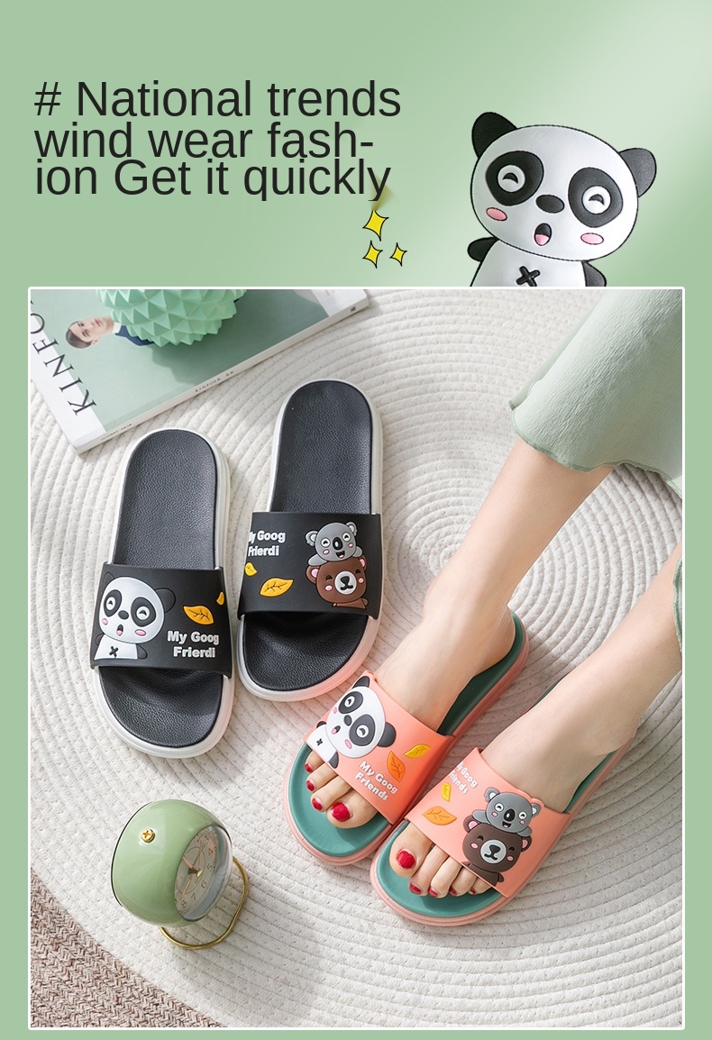 Cool Slippers Couple Male Outside Wear a Pair of Thick Soles Slippers Ins Antiskid Household Household Cute Summer Indoor Female