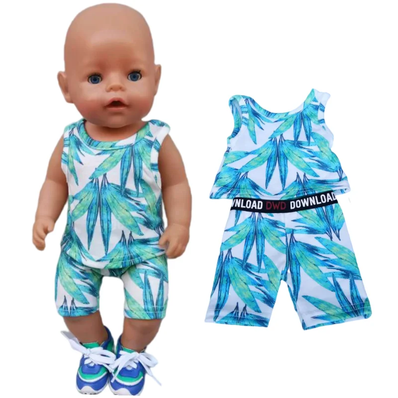 Details about   Doll Clothes Shirt Vest Shorts Baby New Born Doll T-shirt Pajama Set 18" Girl