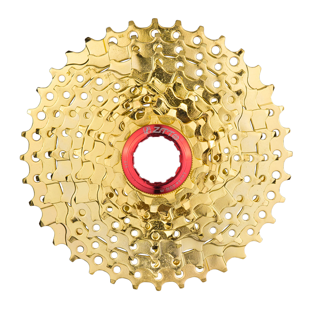 MTB Mountain Bike Cassette Freewheel (9 Speed, 11-36T) - Gold - Solid Construction