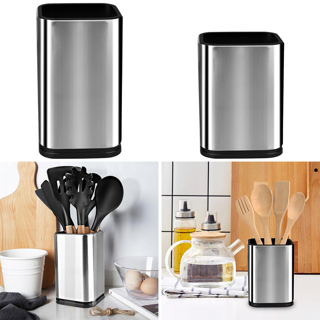 Stainless Steel Cooking Utensil Holder,Stable Organizer,Kitchen Caddy Silverware Holder for Forks Dinner Countertop
