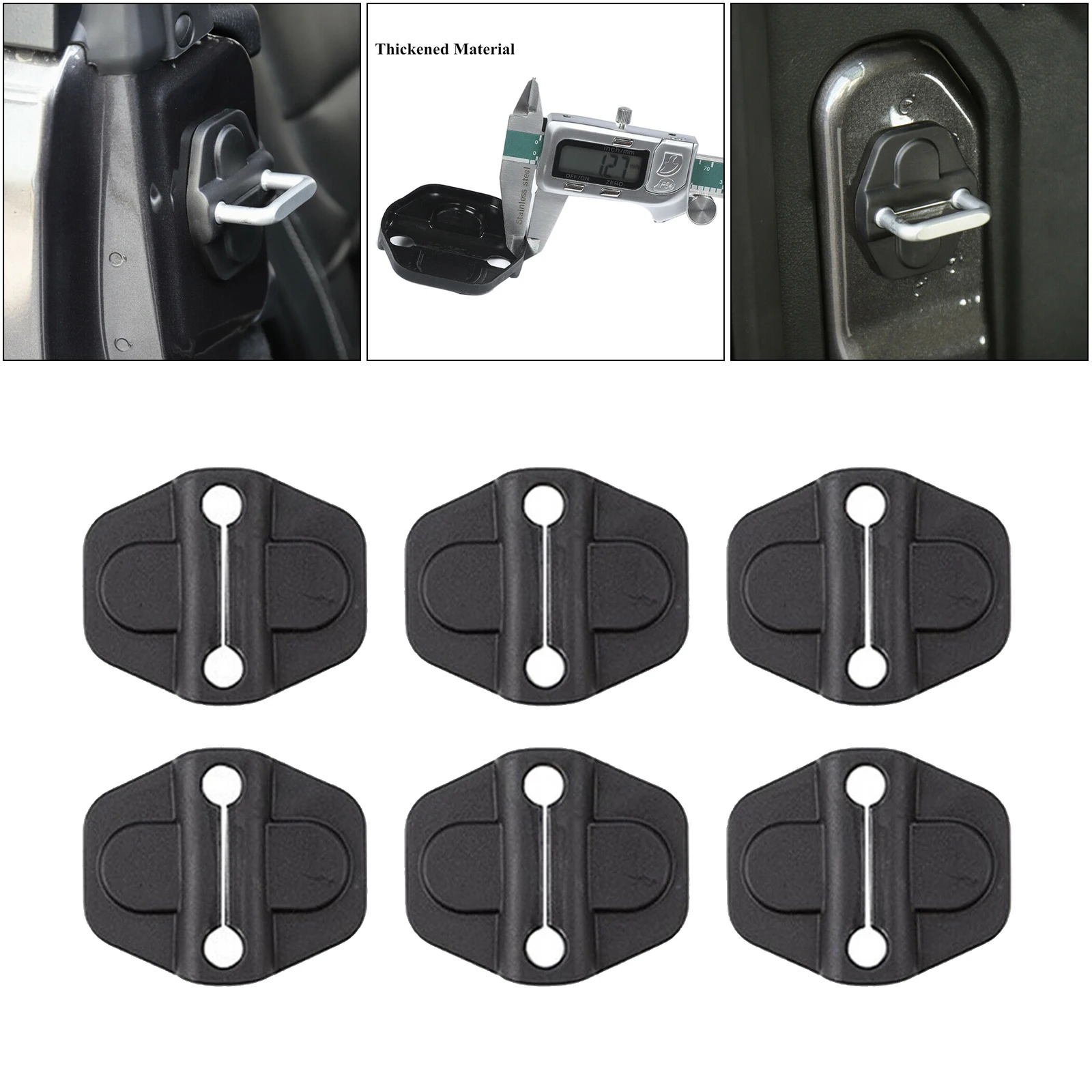 6PCS Plastic Door Lock Cover for Jeep Wrangler JL JLU 2018-2021 Door Lock Cover Buckle Decor Trim Door Lock Covers