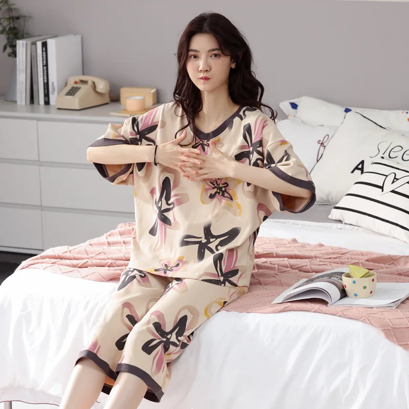 Womens Floral Spring Design Nightdress PJS Night Wear Shirt Nightie Cotton Full Sleeves Plus Size 14-22 