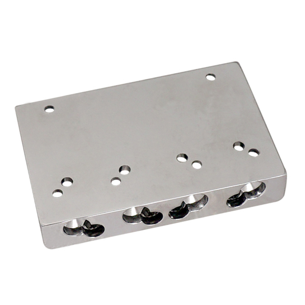 Iron DIY Roller Saddle Bridge Tailpieces Silver for 4 String Electric Bass