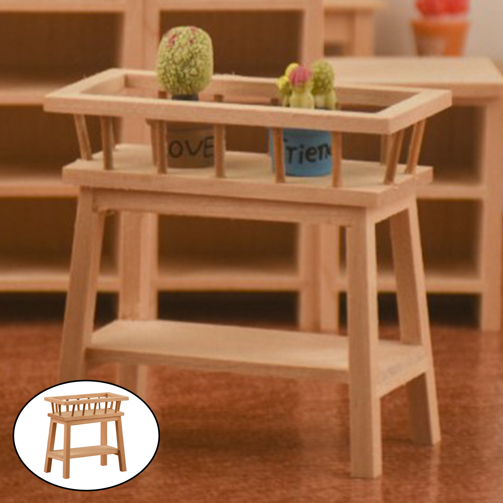 1/12 Dollhouse Furniture Flower Stand Handmade Garden Bedroom Decoration Pretend Play Accessories Kids Toys Age 3-8