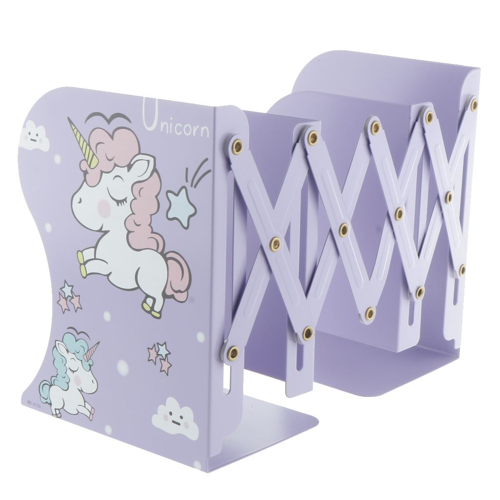 Unicorn Bookends Metal Iron Adjustable School Books Holder Stand Desk Heavy
