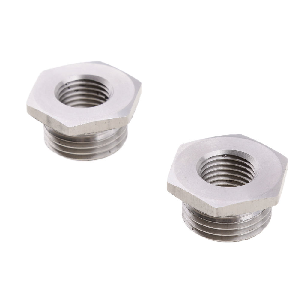 2 Pieces Reduce O2 Sensor Plug Adapter 18mm to 12mm Exhaust Pipe for Harley