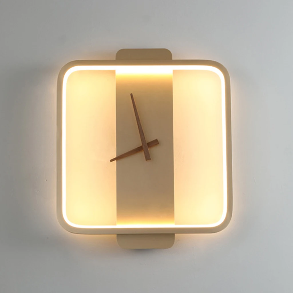 Modern Minimalist Silent Wall Clock LED Lamp Wall Art Living Room Personality Household Watches Silent Wall Clocks Home Decor