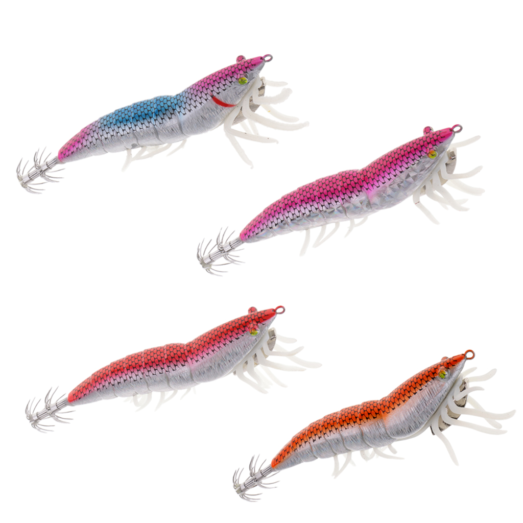 1 Piece Luminous Squid Lure Shrimp Prawn Fishing Lure Saltwater Fish Lure