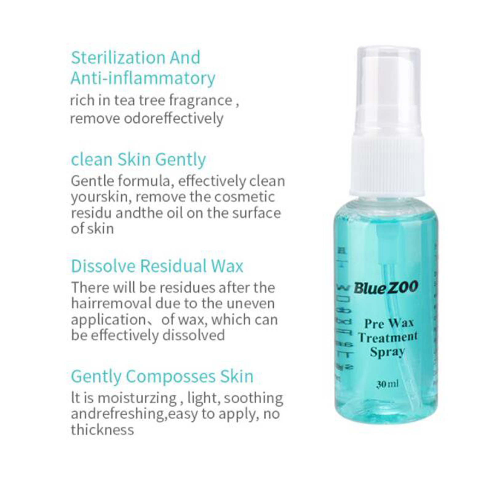 Natural Health Body Hair Removal Spray Pre & After Wax Treatment Smooth Liquid Hair Removal Waxing Sprayer For Women