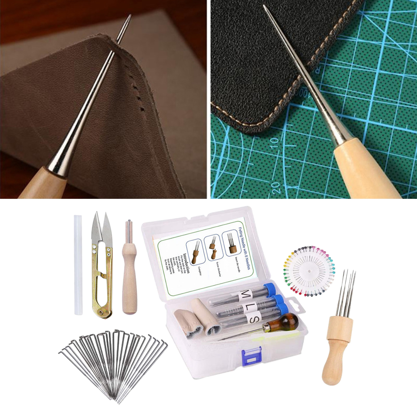 109 Pieces Needle Felting Tool Kit,3 Sizes Felting Needles with Awl,Storage Box for Needle Felt Needle Felting Tools