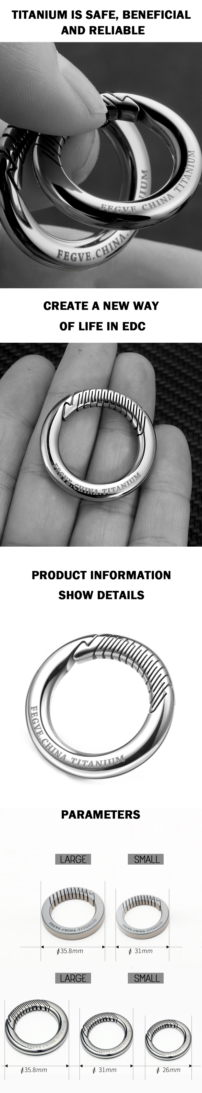 Luxury Titanium Car Key Chain Men Keychain Lightweight EDC Spin Key Ring Holder Buckle Male Father's Day Gift Jewelry Wholesale