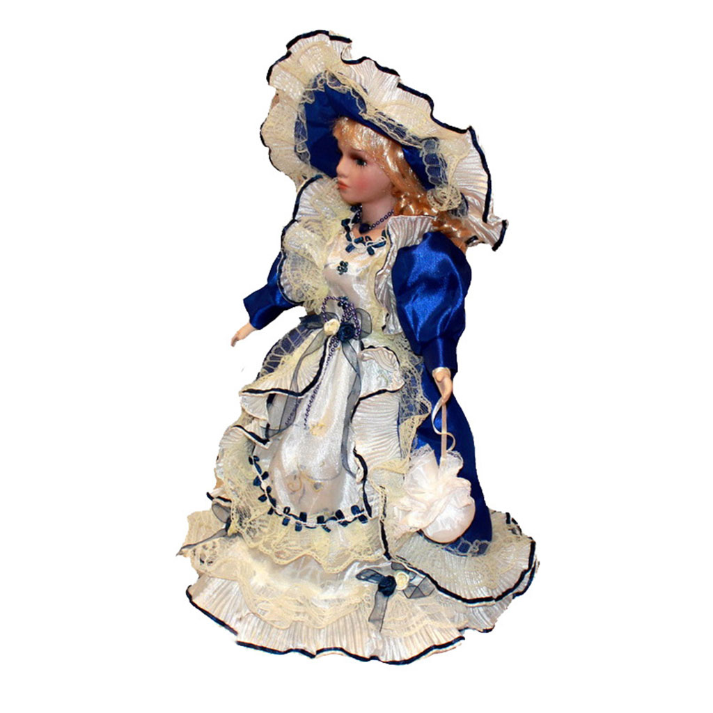 40cm Victorian Style Ceramic Dolls Collectible Beautiful Figurine Home Desk Decoration