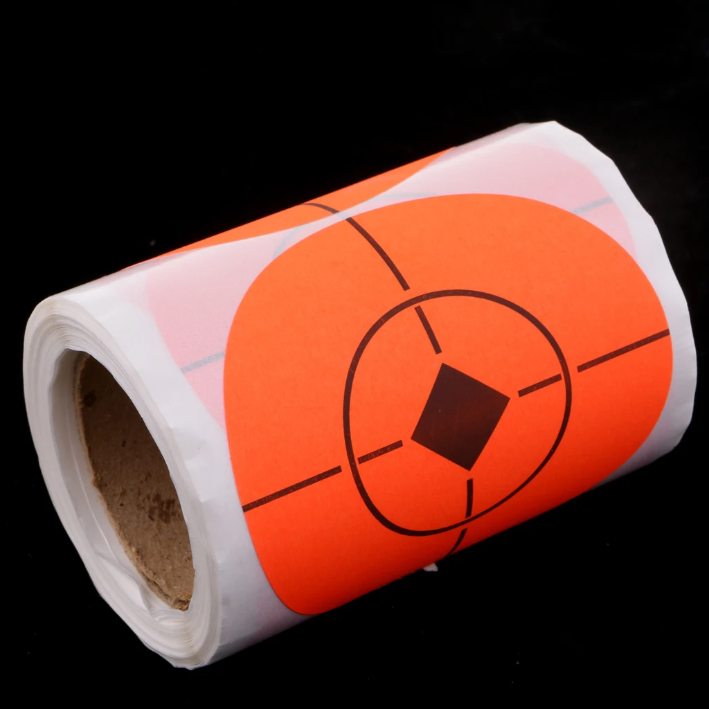 100pcs Paper Target Sticker Roll Fluorescent for   Range Shooting