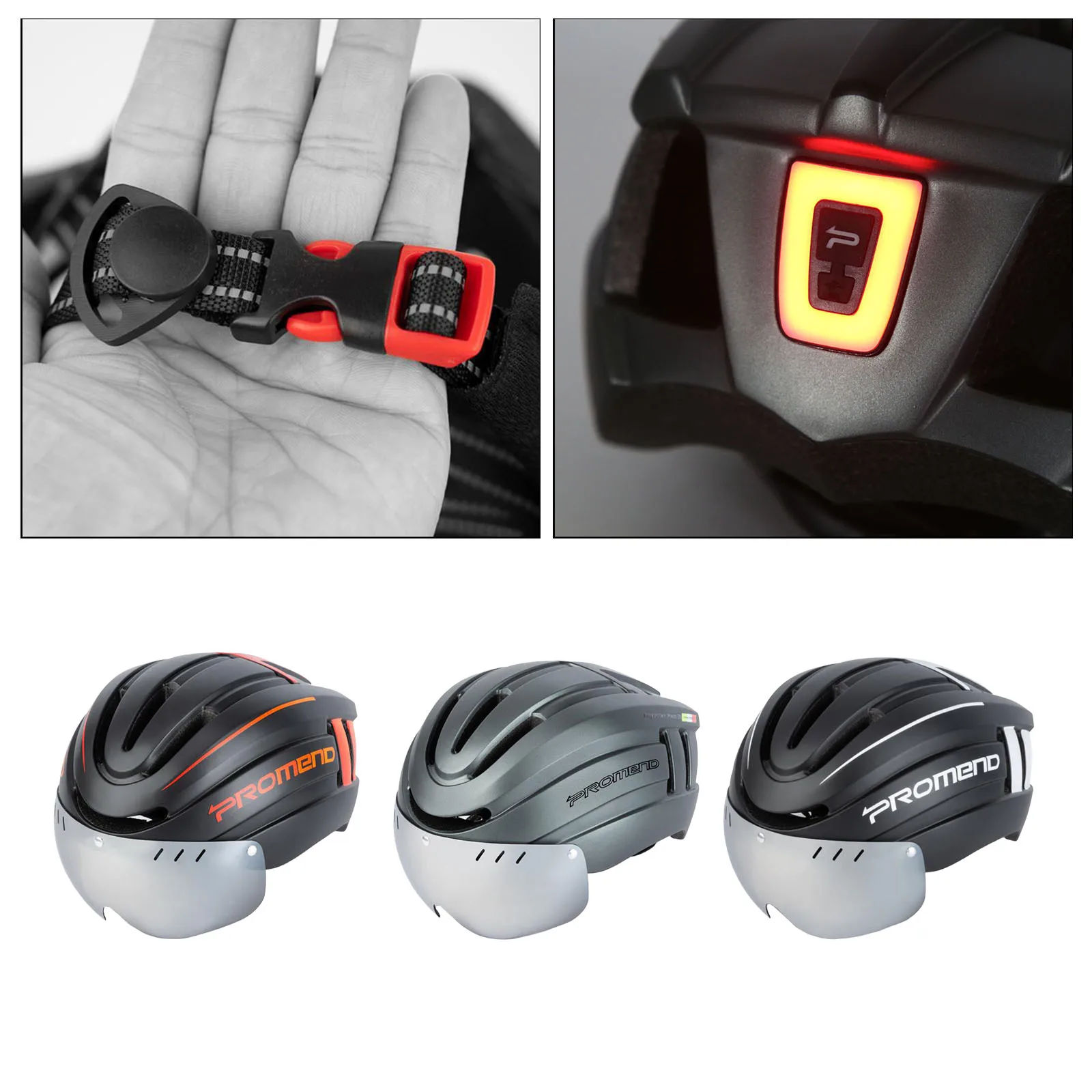 MTB Bicycle Helmet Men Women Lighting Road Bike Cycling Electric scooter Helmet Motorcycle Helmet with Tail Light and Visor